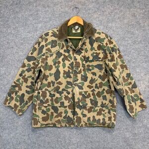 VTG American Sportsman Hunting Jacket Mens XL Frog Camo Chore Military Duck 60s